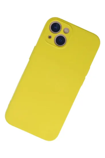 Newface iPhone 13 Mini Kılıf Nano içi Kadife Silikon - Sarı resmi