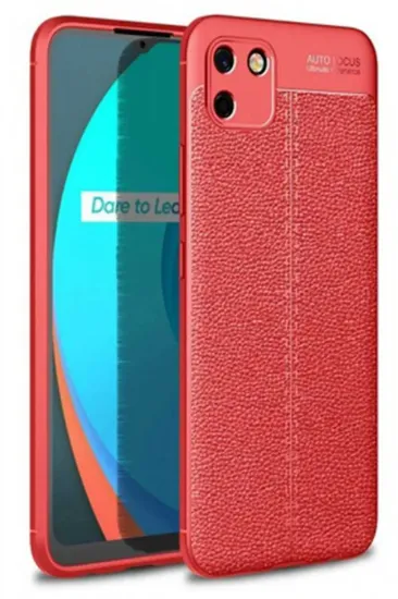 Newface Realme C11 Kılıf Auto Focus Kapak - Kırmızı resmi