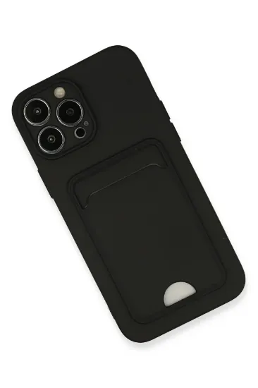 Newface iPhone 13 Pro Max Kılıf Kelvin Kartvizitli Silikon - Siyah resmi