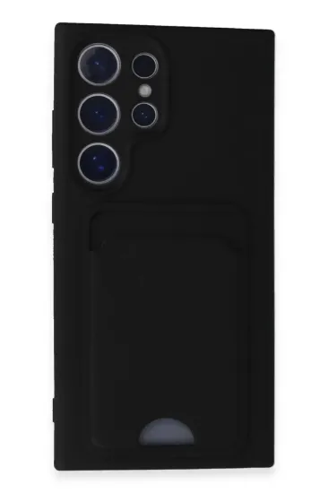 Newface Samsung Galaxy S24 Ultra Kılıf Kelvin Kartvizitli Silikon - Siyah resmi