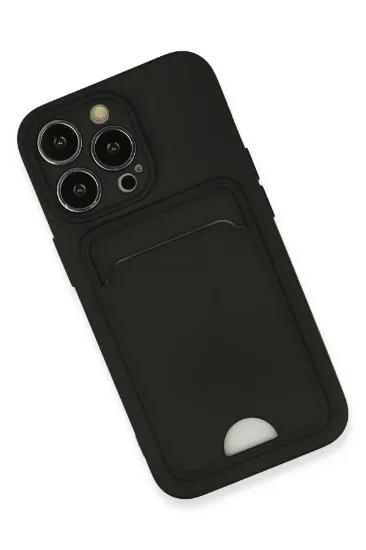 Newface iPhone 13 Pro Kılıf Kelvin Kartvizitli Silikon - Siyah resmi