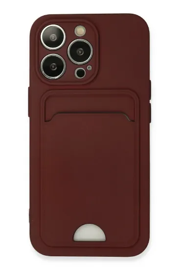 Newface iPhone 13 Pro Kılıf Kelvin Kartvizitli Silikon - Bordo resmi