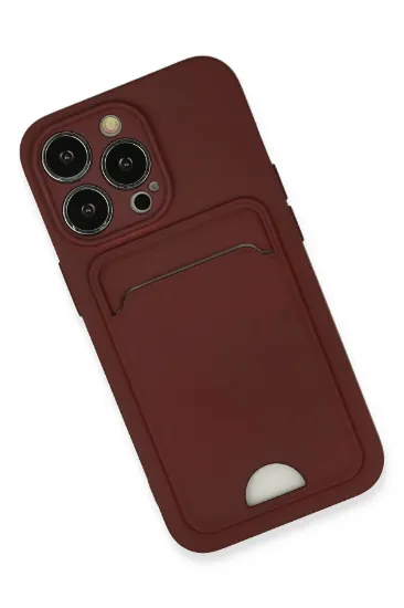 Newface iPhone 13 Pro Kılıf Kelvin Kartvizitli Silikon - Bordo resmi