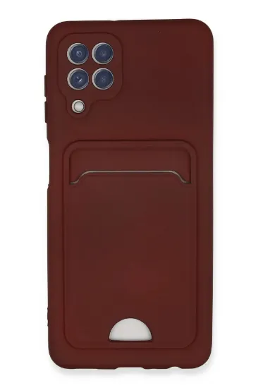 Newface Samsung Galaxy A22 Kılıf Kelvin Kartvizitli Silikon - Bordo resmi