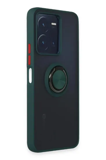 Newface Vivo Y35 Kılıf Montreal Yüzüklü Silikon Kapak - Yeşil resmi