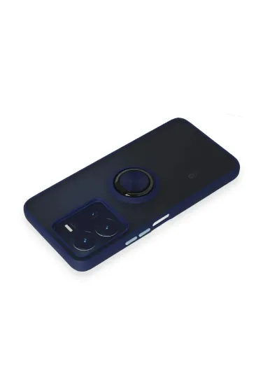 Newface Vivo Y35 Kılıf Montreal Yüzüklü Silikon Kapak - Lacivert resmi