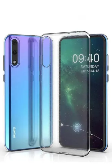 Newface Huawei Y8P Kılıf Lüx Şeffaf Silikon resmi