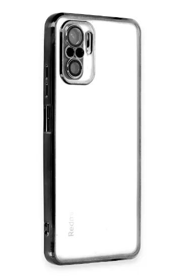 Newface Xiaomi Redmi Note 10 Kılıf Razer Lensli Silikon - Siyah resmi