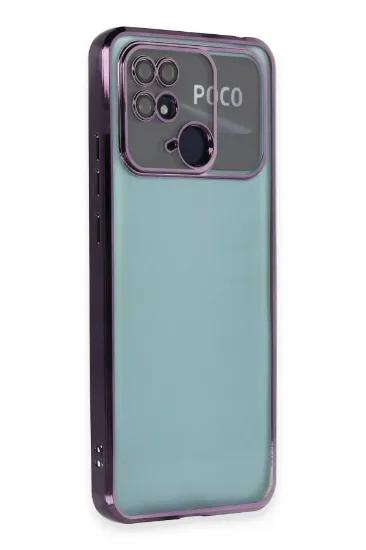 Newface Xiaomi Redmi 10C Kılıf Razer Lensli Silikon - Mor resmi