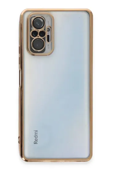 Newface Xiaomi Redmi Note 10 Pro Kılıf Razer Lensli Silikon - Gold resmi