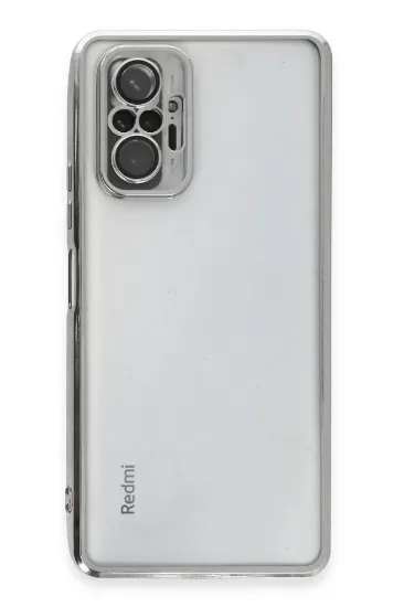 Newface Xiaomi Redmi Note 10 Pro Kılıf Razer Lensli Silikon - Gümüş resmi