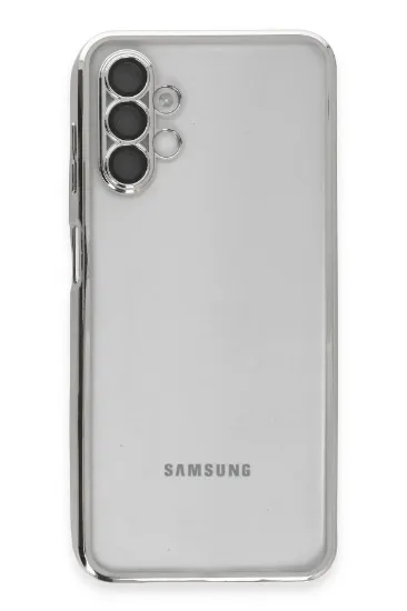 Newface Samsung Galaxy A04S Kılıf Razer Lensli Silikon - Gümüş resmi