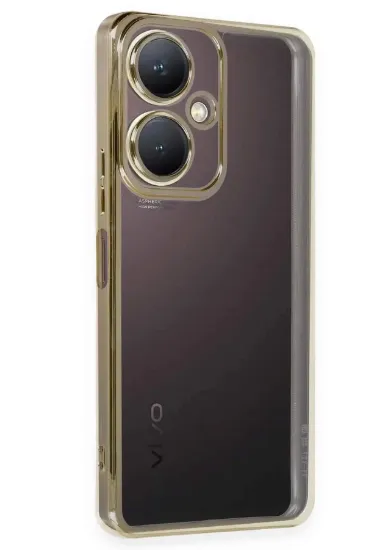 Newface Vivo Y27 Kılıf Razer Lensli Silikon - Gold resmi