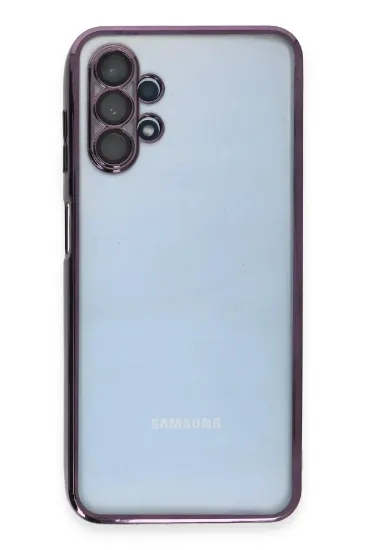 Newface Samsung Galaxy A13 4G Kılıf Razer Lensli Silikon - Mor resmi
