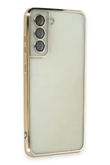 Newface Samsung Galaxy S21 FE Kılıf Razer Lensli Silikon - Gold resmi