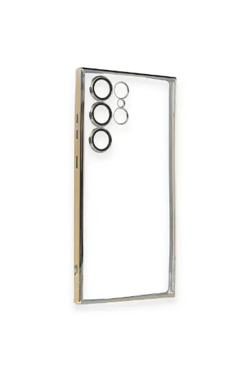 Newface Samsung Galaxy S23 Ultra Kılıf Razer Lensli Silikon - Gold resmi