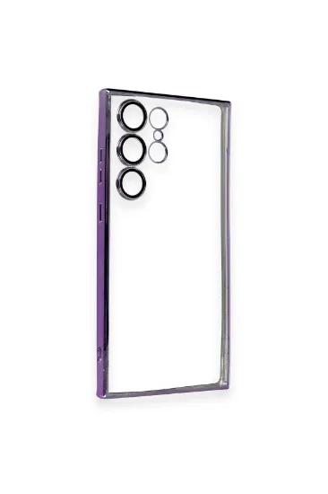 Newface Samsung Galaxy S23 Ultra Kılıf Razer Lensli Silikon - Mor resmi