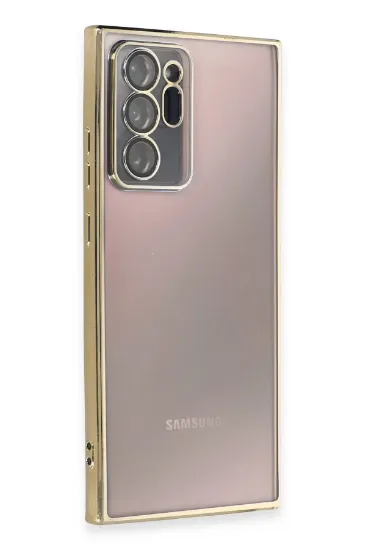 Newface Samsung Galaxy Note 20 Ultra Kılıf Razer Lensli Silikon - Gold resmi