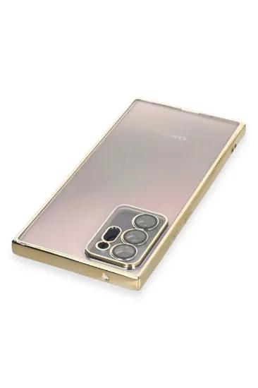 Newface Samsung Galaxy Note 20 Ultra Kılıf Razer Lensli Silikon - Gold resmi