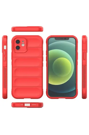 Newface iPhone 12 Kılıf Optimum Silikon - Kırmızı resmi