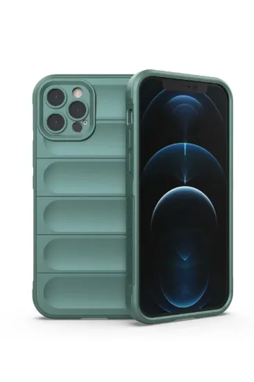 Newface iPhone 12 Pro Kılıf Optimum Silikon - Koyu Yeşil resmi