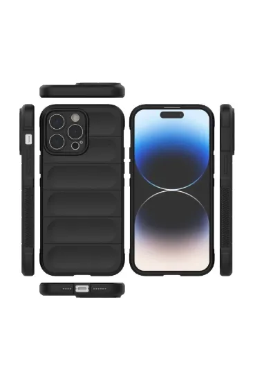 Newface iPhone 14 Pro Max Kılıf Optimum Silikon - Siyah resmi