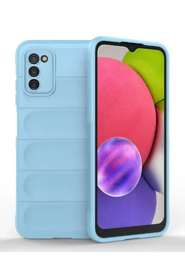 Newface Samsung Galaxy A03S Kılıf Optimum Silikon - Sky Blue resmi