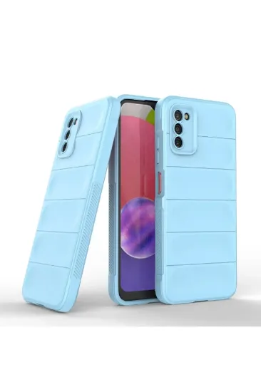 Newface Samsung Galaxy A03S Kılıf Optimum Silikon - Sky Blue resmi