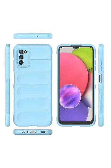Newface Samsung Galaxy A03S Kılıf Optimum Silikon - Sky Blue resmi