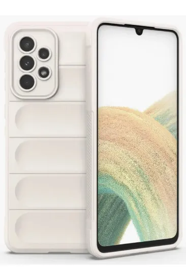 Newface Samsung Galaxy A33 5G Kılıf Optimum Silikon - Krem resmi