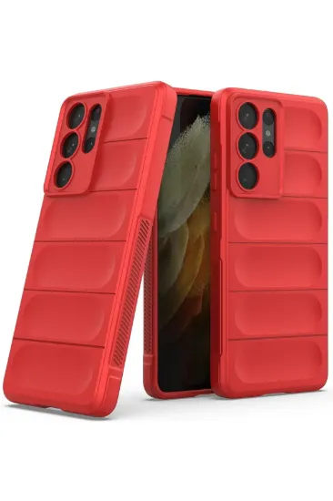 Newface Samsung Galaxy S21 Ultra Kılıf Optimum Silikon - Kırmızı resmi