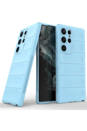 Newface Samsung Galaxy S22 Ultra Kılıf Optimum Silikon - Sky Blue resmi