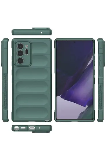 Newface Samsung Galaxy Note 20 Ultra Kılıf Optimum Silikon - Koyu Yeşil resmi