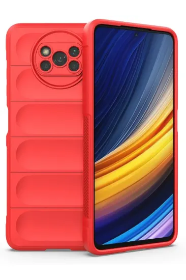 Newface Xiaomi Pocophone X3 Kılıf Optimum Silikon - Kırmızı resmi