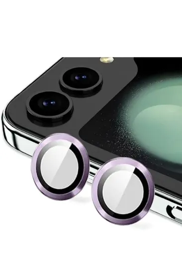 Newface Samsung Galaxy Z Flip 5 Valdez Metal Kamera Lens - Derin Mor resmi