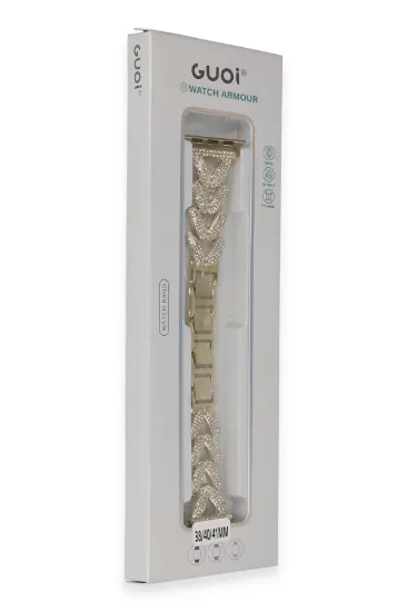 Newface Apple Watch 42mm Node Taşlı Kordon - Gold resmi