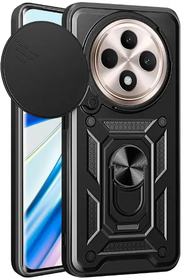 Newface Xiaomi Redmi 14C Kılıf Pars Lens Yüzüklü Silikon - Siyah resmi