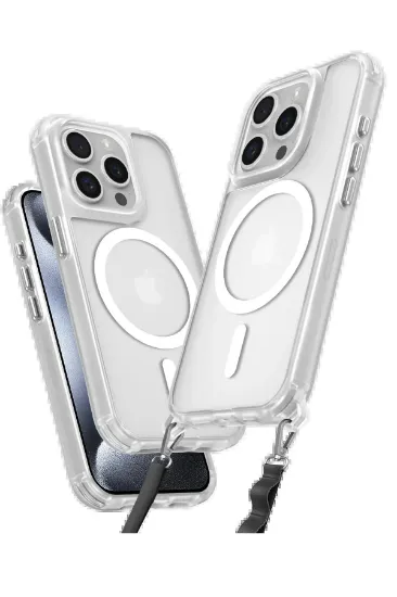 Newface iPhone 15 Pro Max Kılıf Enka Magsafe Silikon Kılıf - Şeffaf resmi