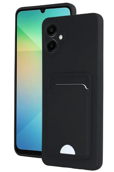 Newface Samsung Galaxy A06 Kılıf Kelvin Kartvizitli Silikon - Siyah resmi