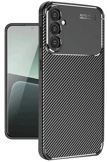 Newface Samsung Galaxy A56 Kılıf Auto Focus Karbon Kapak - Siyah resmi