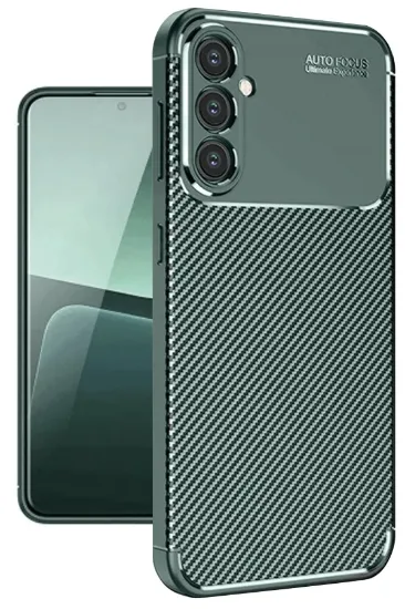 Newface Samsung Galaxy A56 Kılıf Auto Focus Karbon Kapak - Koyu Yeşil resmi