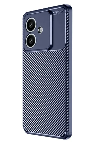 Newface Oppo A3 Kılıf Auto Focus Karbon Kapak - Lacivert resmi