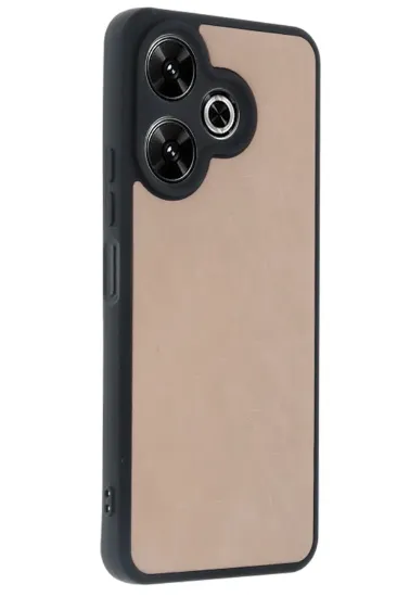 Newface Xiaomi Redmi 13 4G Kılıf Aras Deri Kapak - Pudra resmi