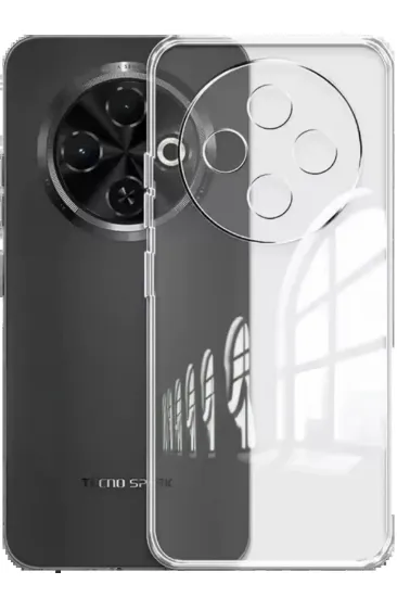 Newface Tecno Spark 30C Kılıf Lüx Şeffaf Silikon resmi