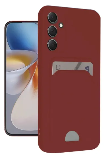 Newface Samsung Galaxy A16 5G Kılıf Kelvin Kartvizitli Silikon - Bordo resmi