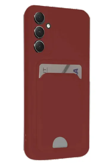 Newface Samsung Galaxy A16 5G Kılıf Kelvin Kartvizitli Silikon - Bordo resmi