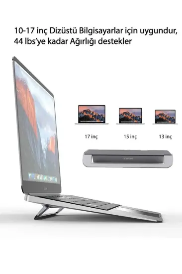 Newface LC 344 Ayarlanabilir Laptop Telefon Tutucu - Gümüş resmi