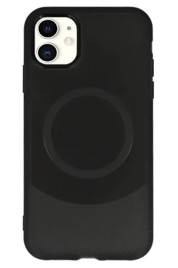 Newface iPhone 11 Kılıf Maya Karbon Kapak - Siyah resmi