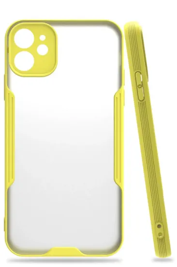 Newface iPhone 11 Kılıf Platin Silikon - Sarı resmi