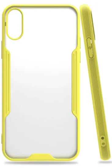 Newface iPhone X Kılıf Platin Silikon - Sarı resmi